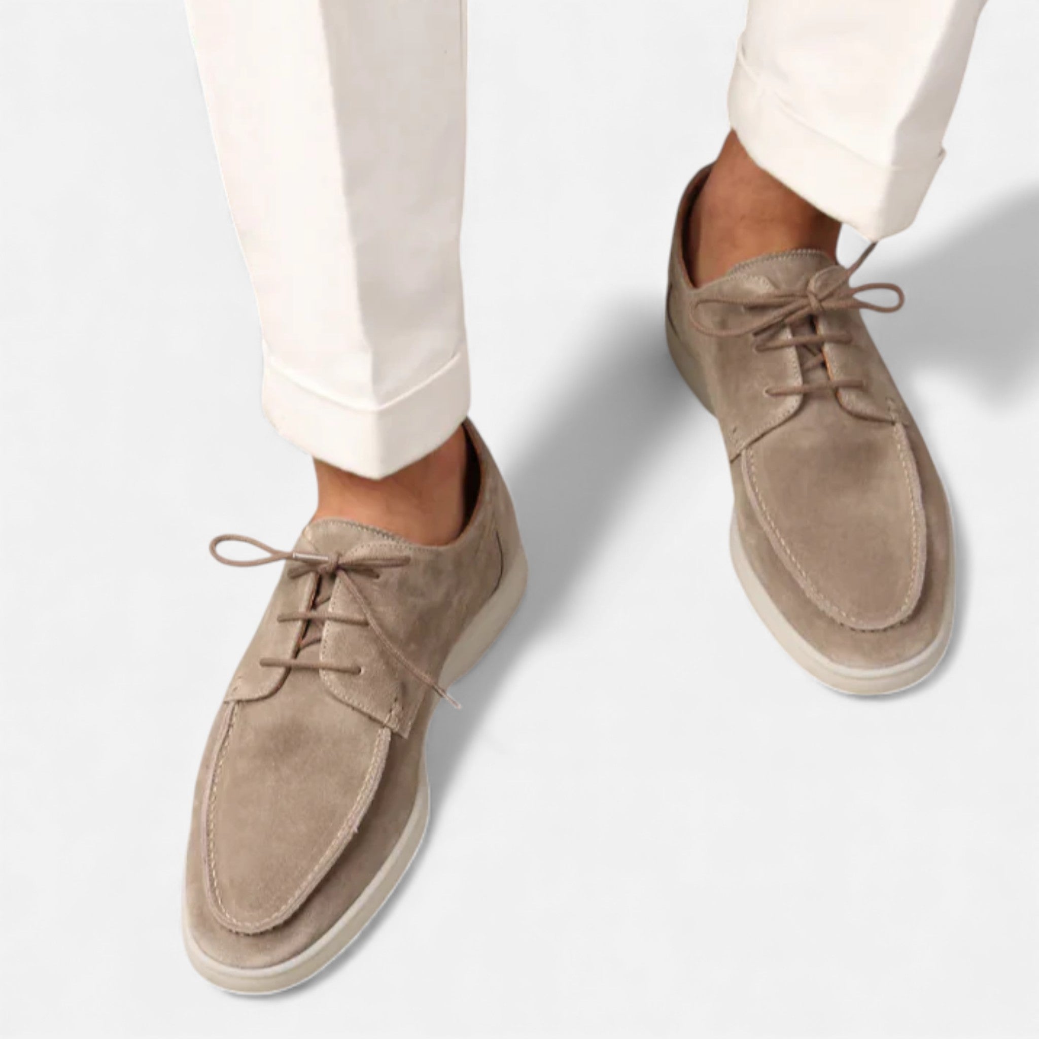 Monvéline | Men’s Lace-Up Loafers – Textured Leather