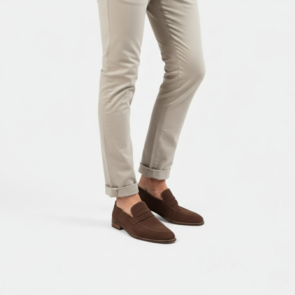 Monvéline | Men’s Suede Heritage Penny Loafers