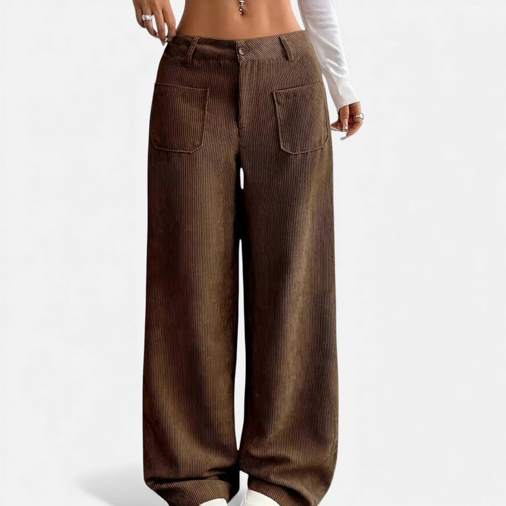 Monvéline | Women’s Wide-Leg Trousers – Effortless Draped Elegance