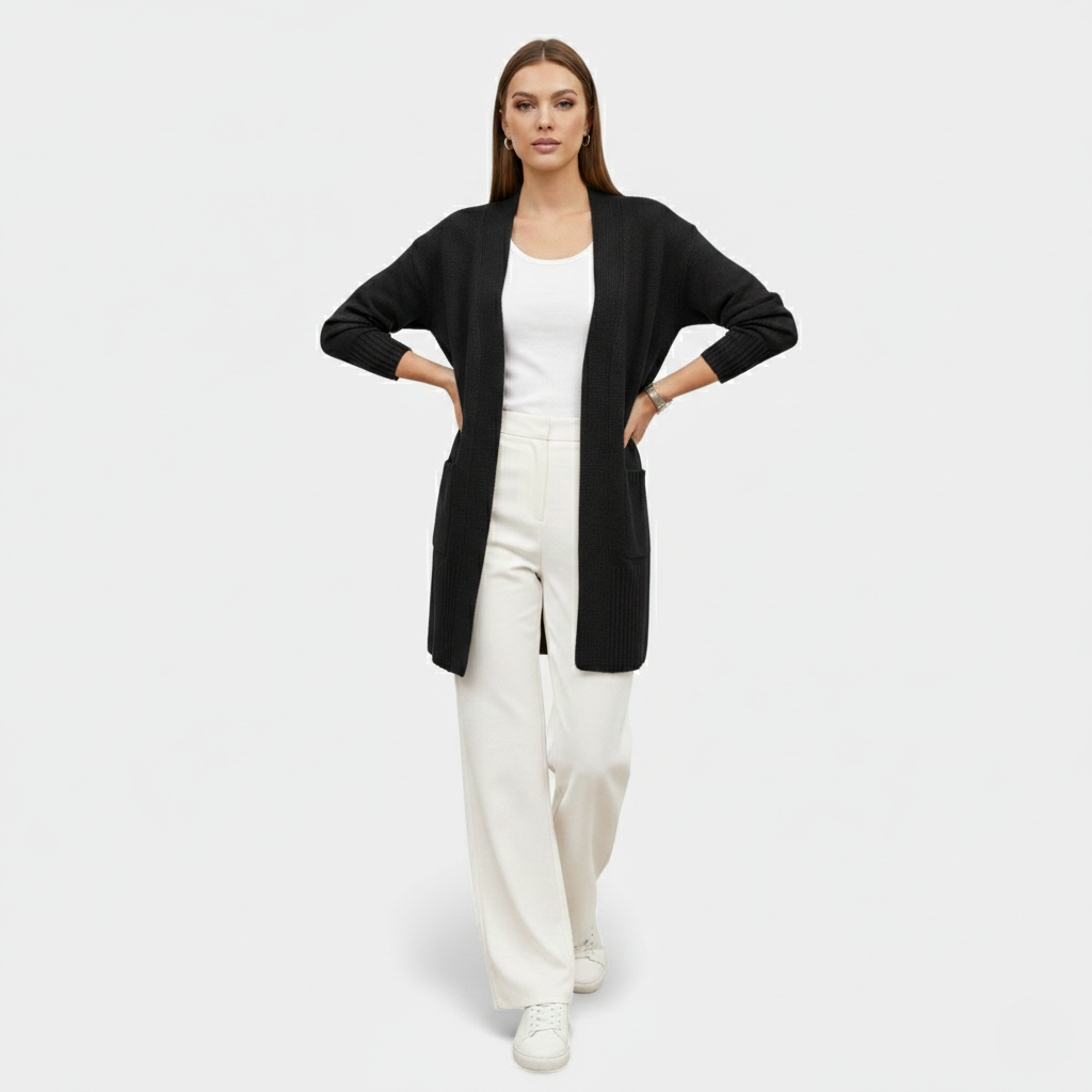 Monvéline | Women’s Knit Cardigan – Longline Everyday Elegance