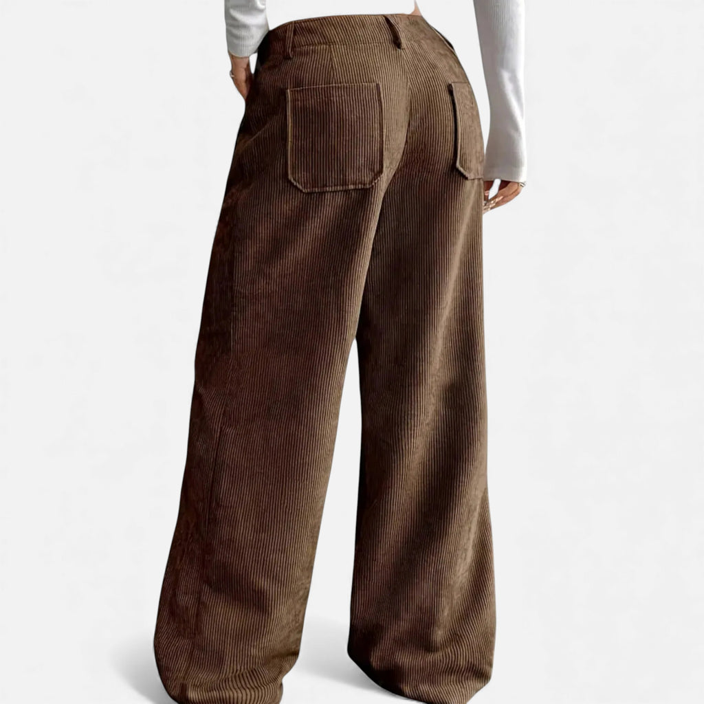 Monvéline | Women’s Wide-Leg Trousers – Effortless Draped Elegance