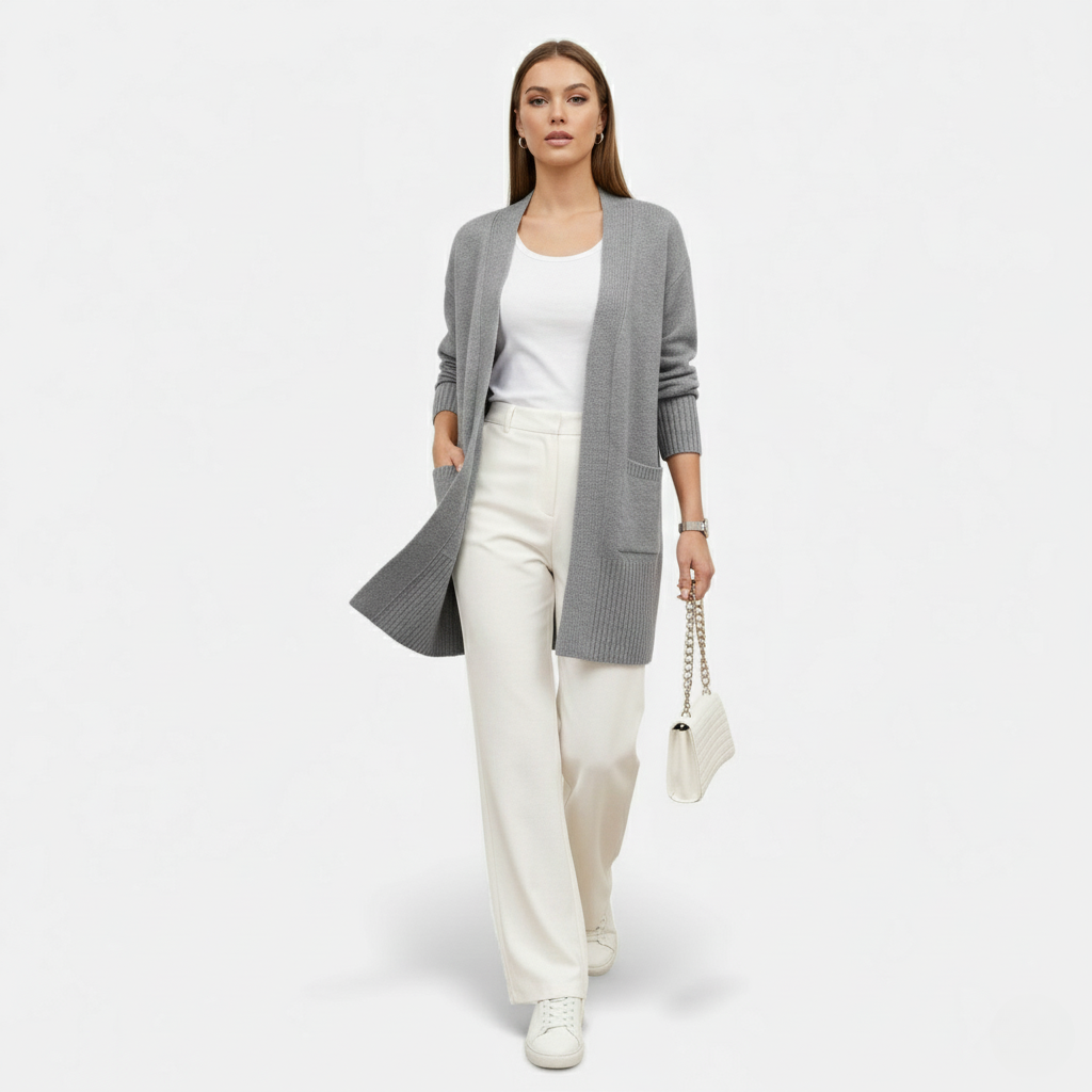 Monvéline | Women’s Knit Cardigan – Longline Everyday Elegance