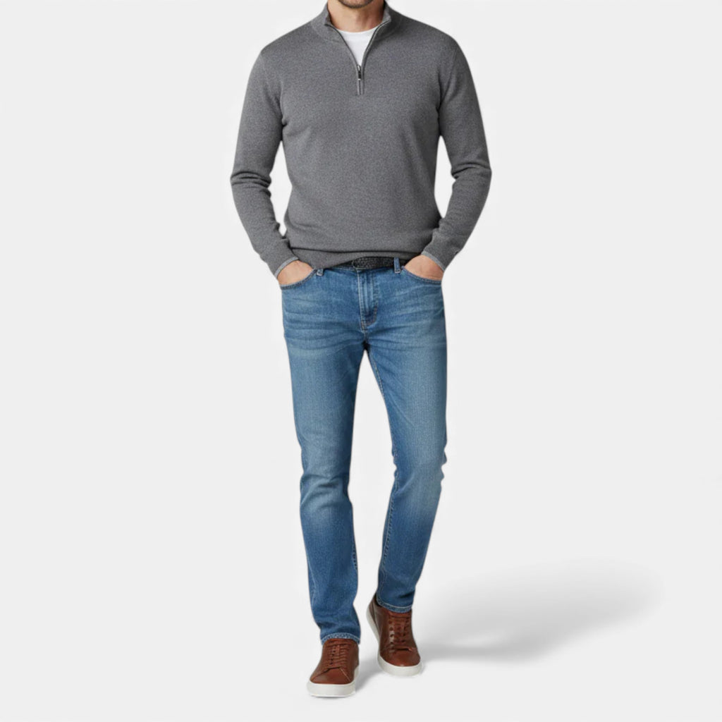 Monvéline | Men’s Winter Sweater – Heritage Zip-Up Knit