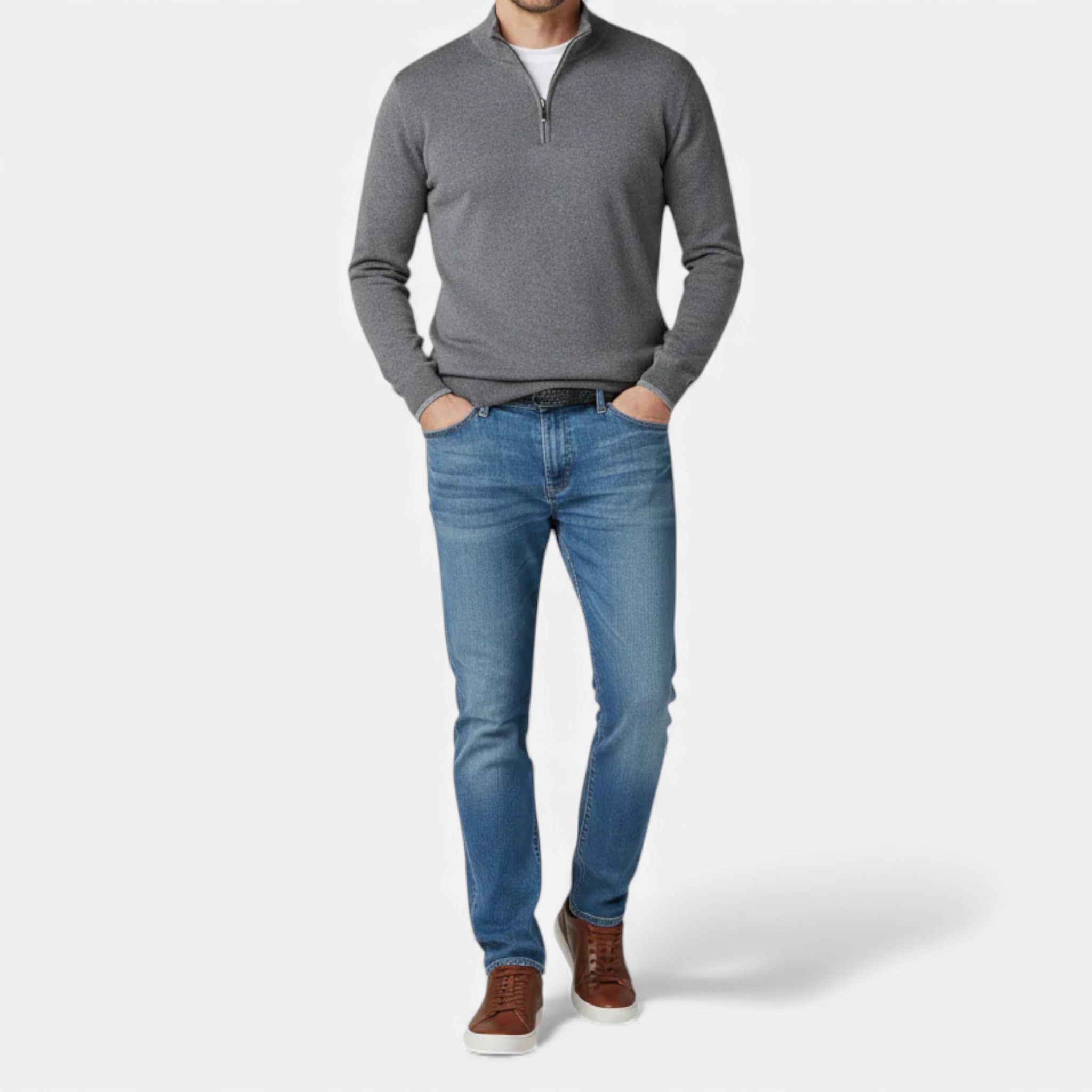 Monvéline | Men’s Winter Sweater – Heritage Zip-Up Knit