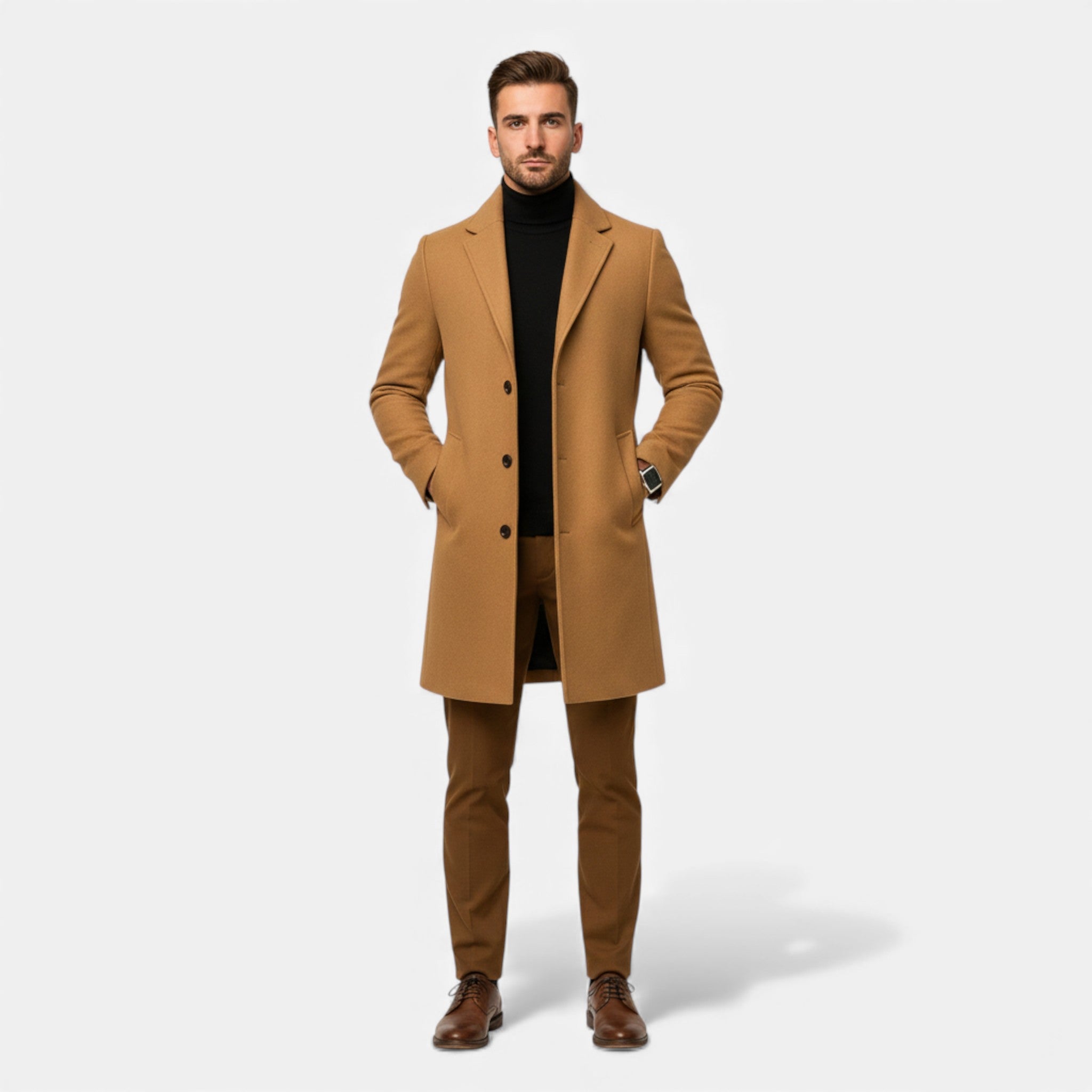 Monvéline | Men’s Long Coat – Timeless Tailored Elegance