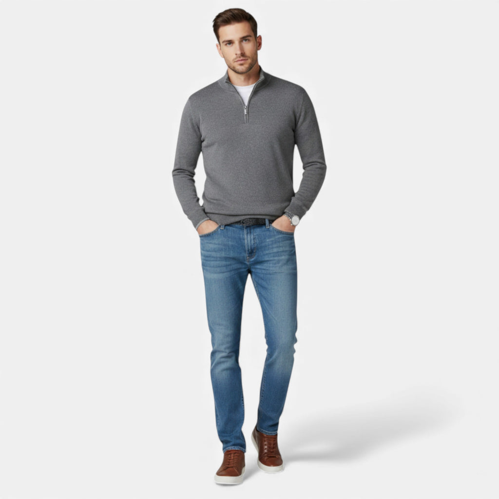 Monvéline | Men’s Winter Sweater – Heritage Zip-Up Knit