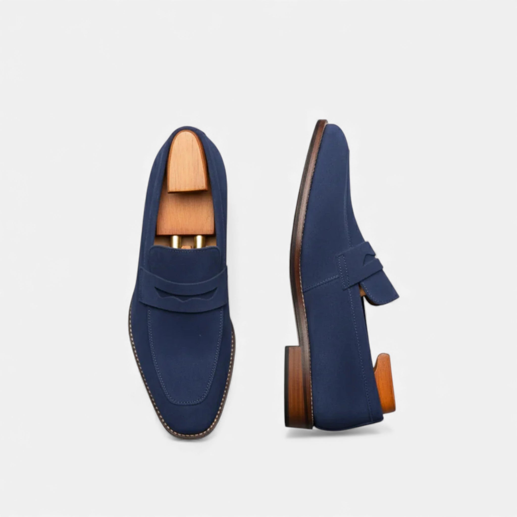 Monvéline | Men’s Suede Heritage Penny Loafers