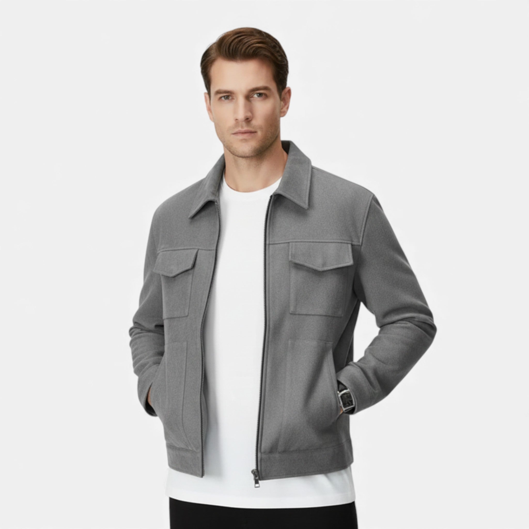 Monvéline | Men’s Suede Zip Jacket