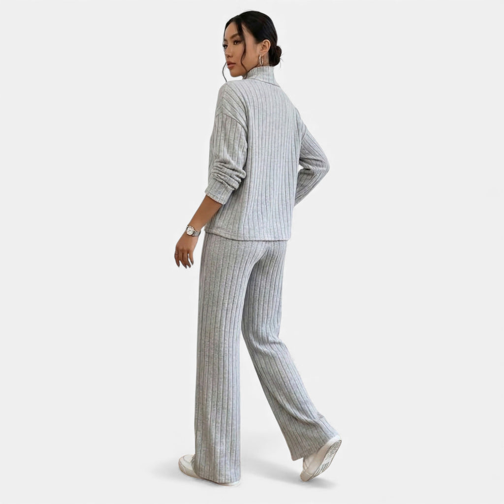 Monvéline | Women’s Two-Piece Set – Refined Ribbed Comfort