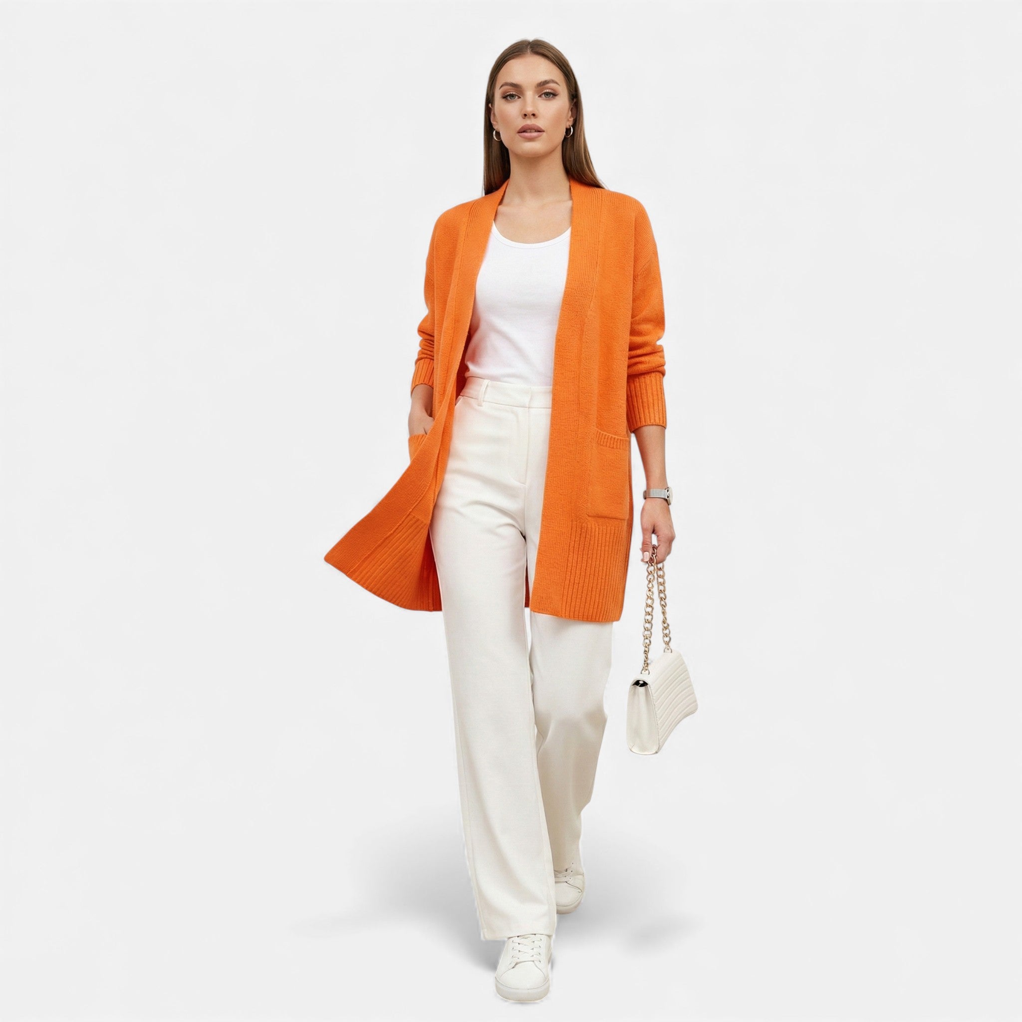 Monvéline | Women’s Knit Cardigan – Longline Everyday Elegance