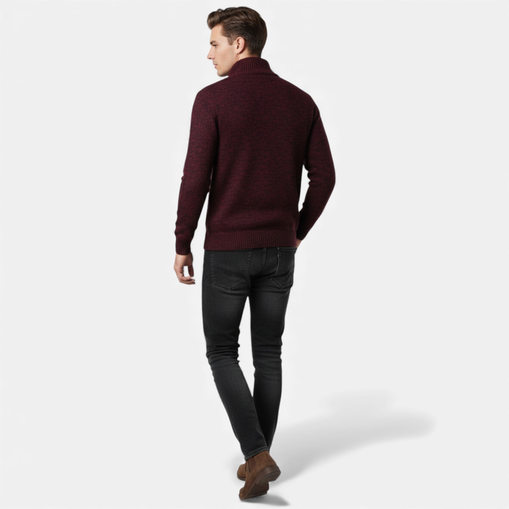 Monvéline | Men’s Casual Cardigan – Stand-Collar Knit Comfort