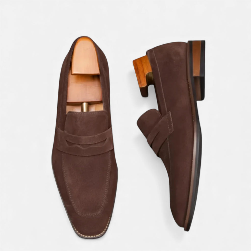Monvéline | Men’s Suede Heritage Penny Loafers
