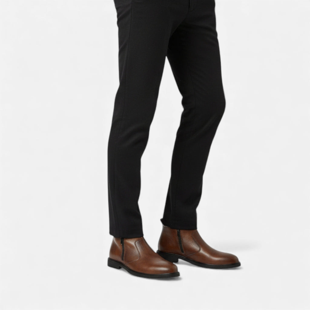 Monvéline | Men’s Leather Side-Zip Chelsea Boots