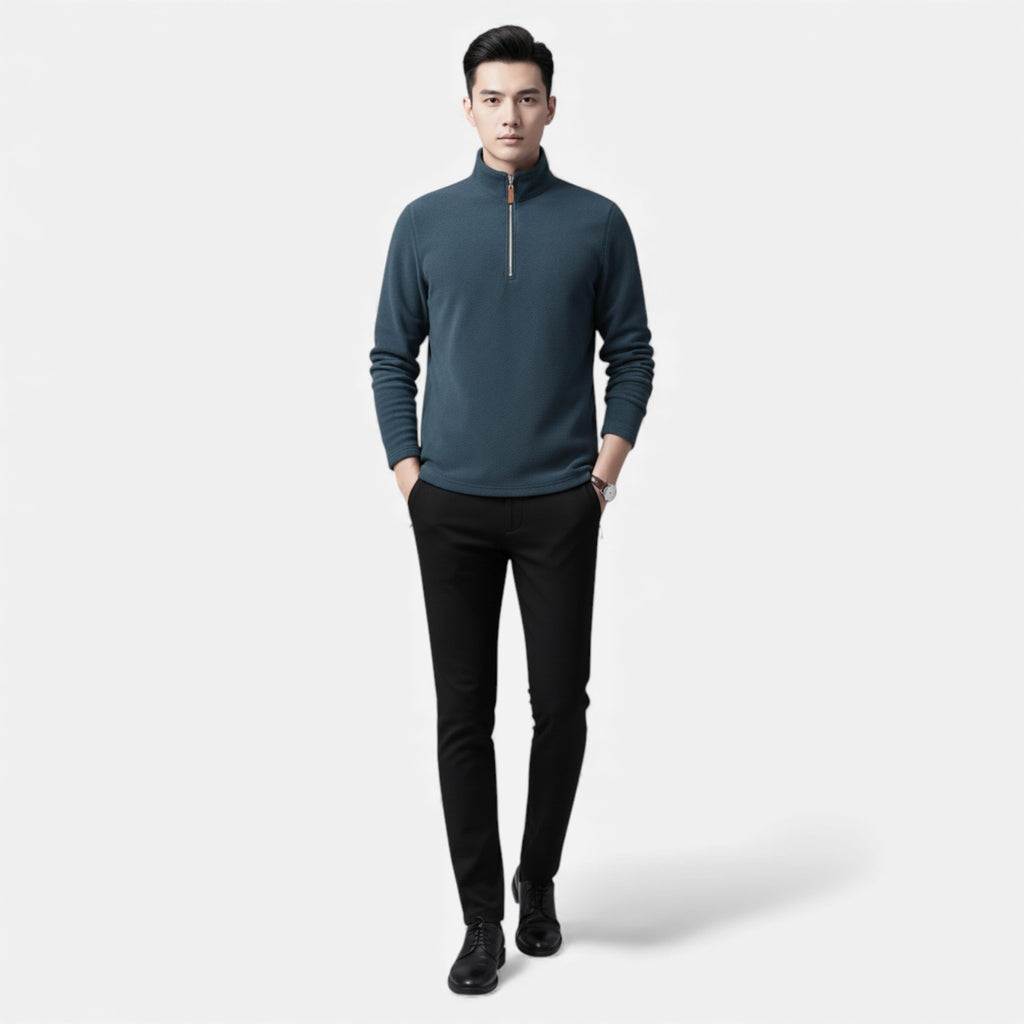 Monvéline | Men’s Lamb-Fleece Sweatshirt – Heritage Stand Collar