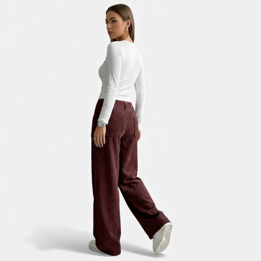 Monvéline | Women’s Wide-Leg Trousers – Effortless Draped Elegance