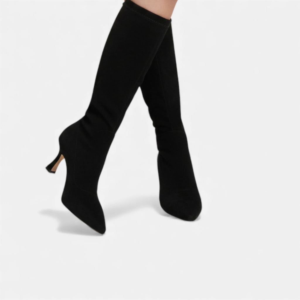 Monvéline | Women’s Suede Thigh-High Boots – Heritage Elegance