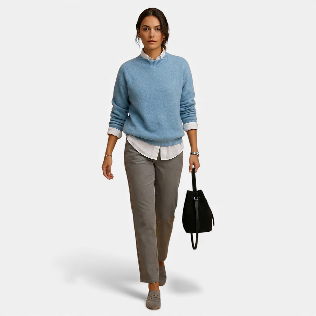 Monvéline | Women’s Cashmere Sweater – Timeless Crewneck Elegance