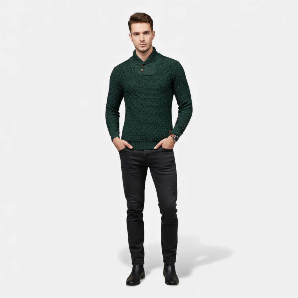 Monvéline | Men’s Waffle Knit Sweater – Classic Winter Ease