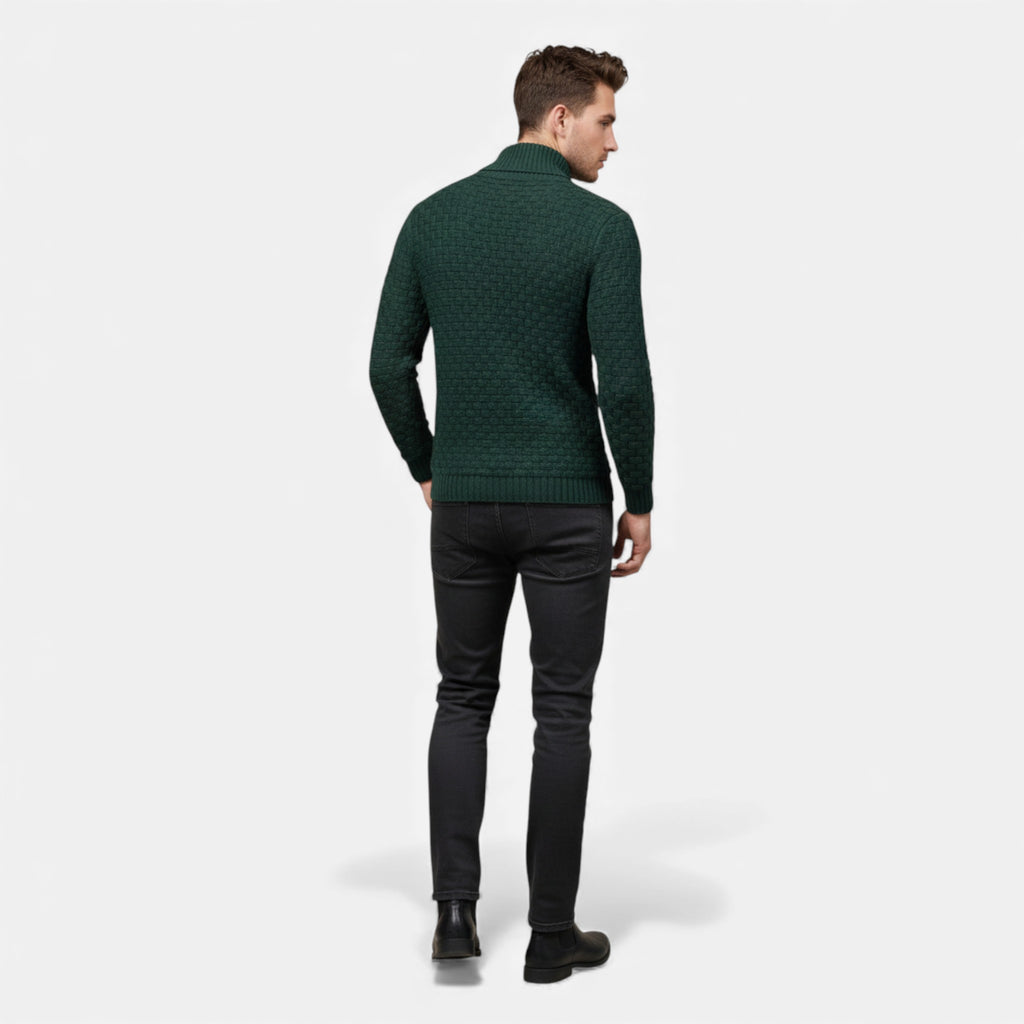 Monvéline | Men’s Waffle Knit Sweater – Classic Winter Ease