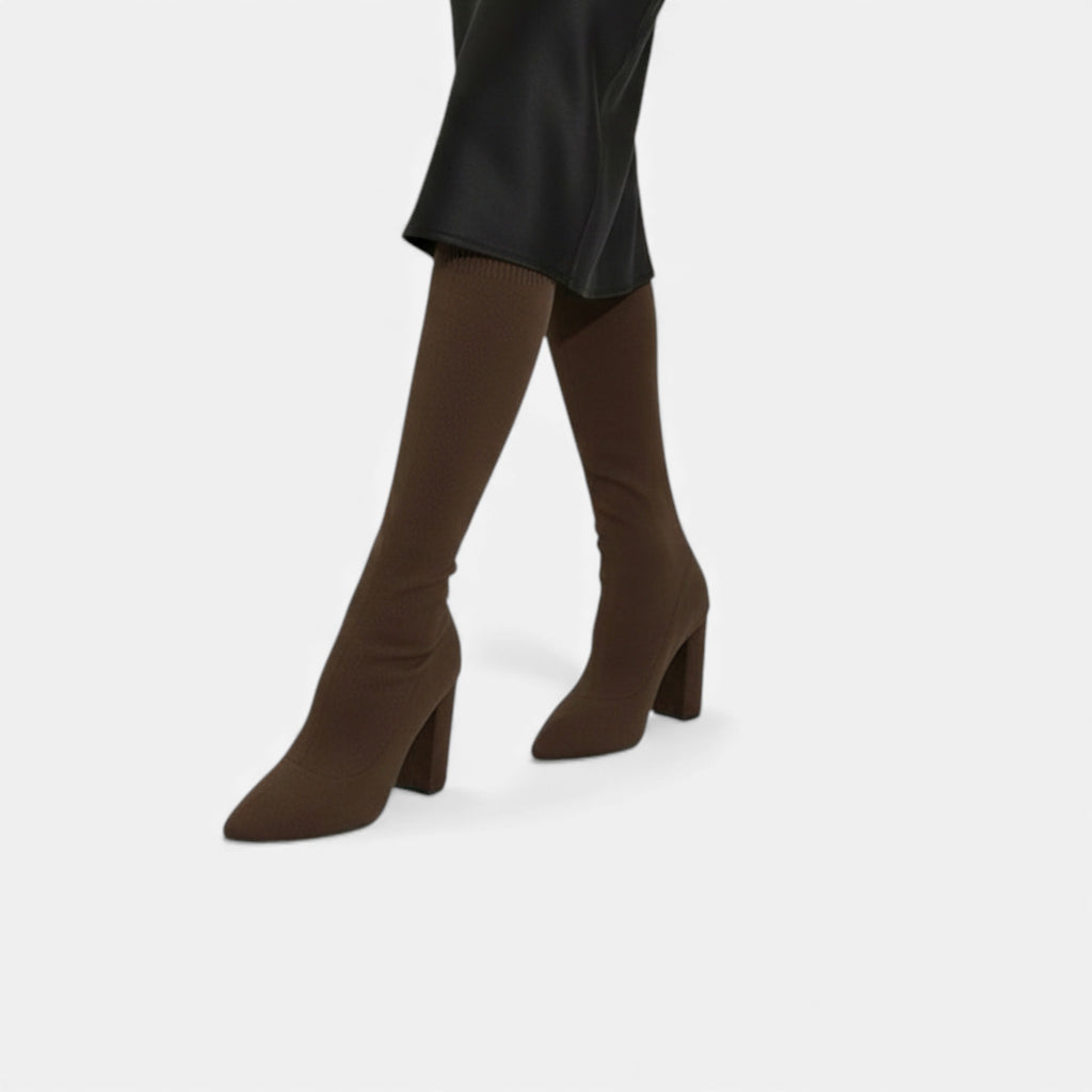 Monvéline | Women’s Knee-High Sock Boots – Refined Contour Fit