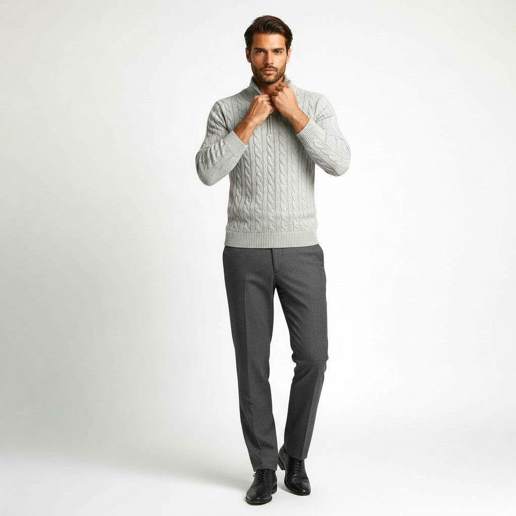 Monvéline | Men’s Half-Zip Sweater – Heritage Cotton Comfort