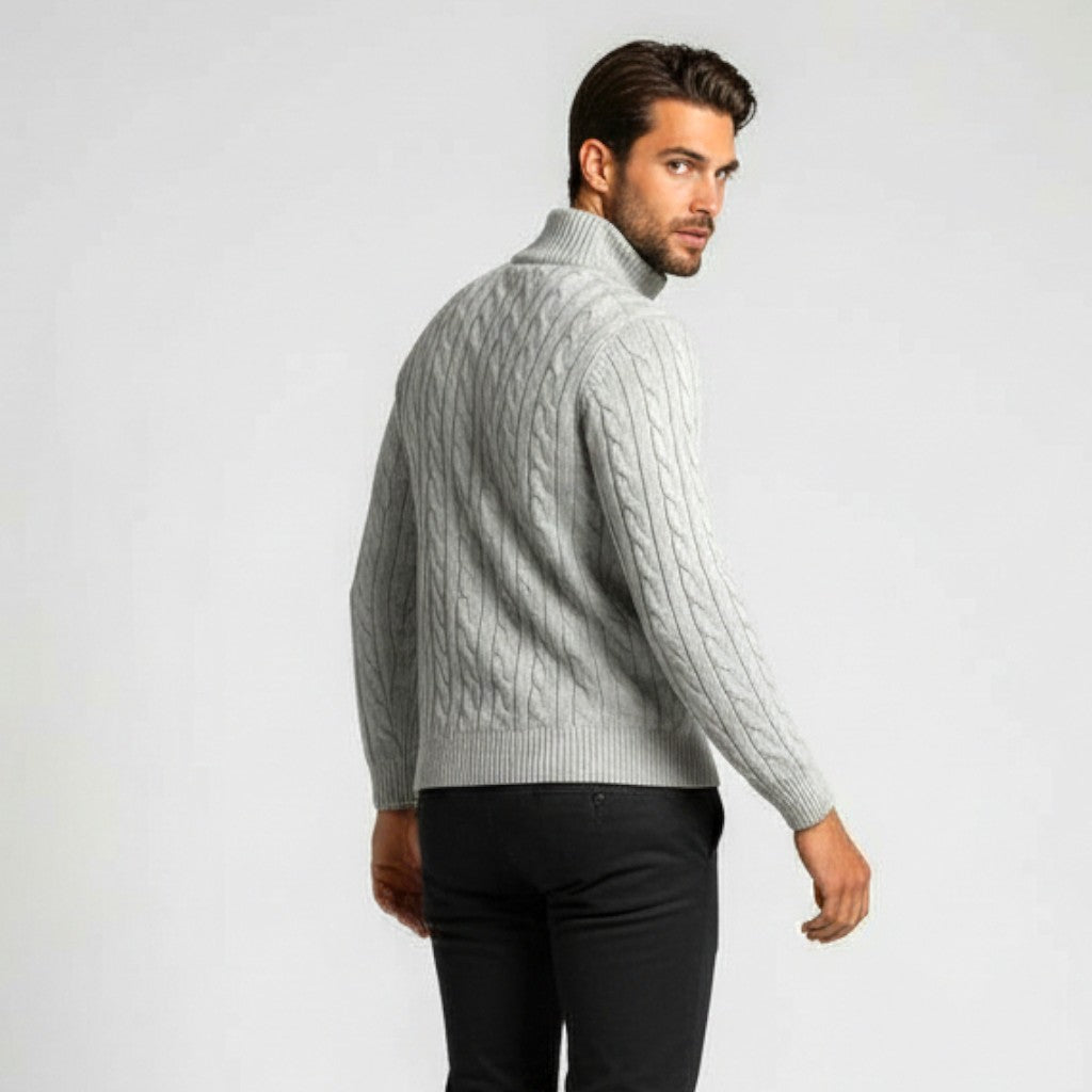 Monvéline | Men’s Half-Zip Sweater – Heritage Cotton Comfort