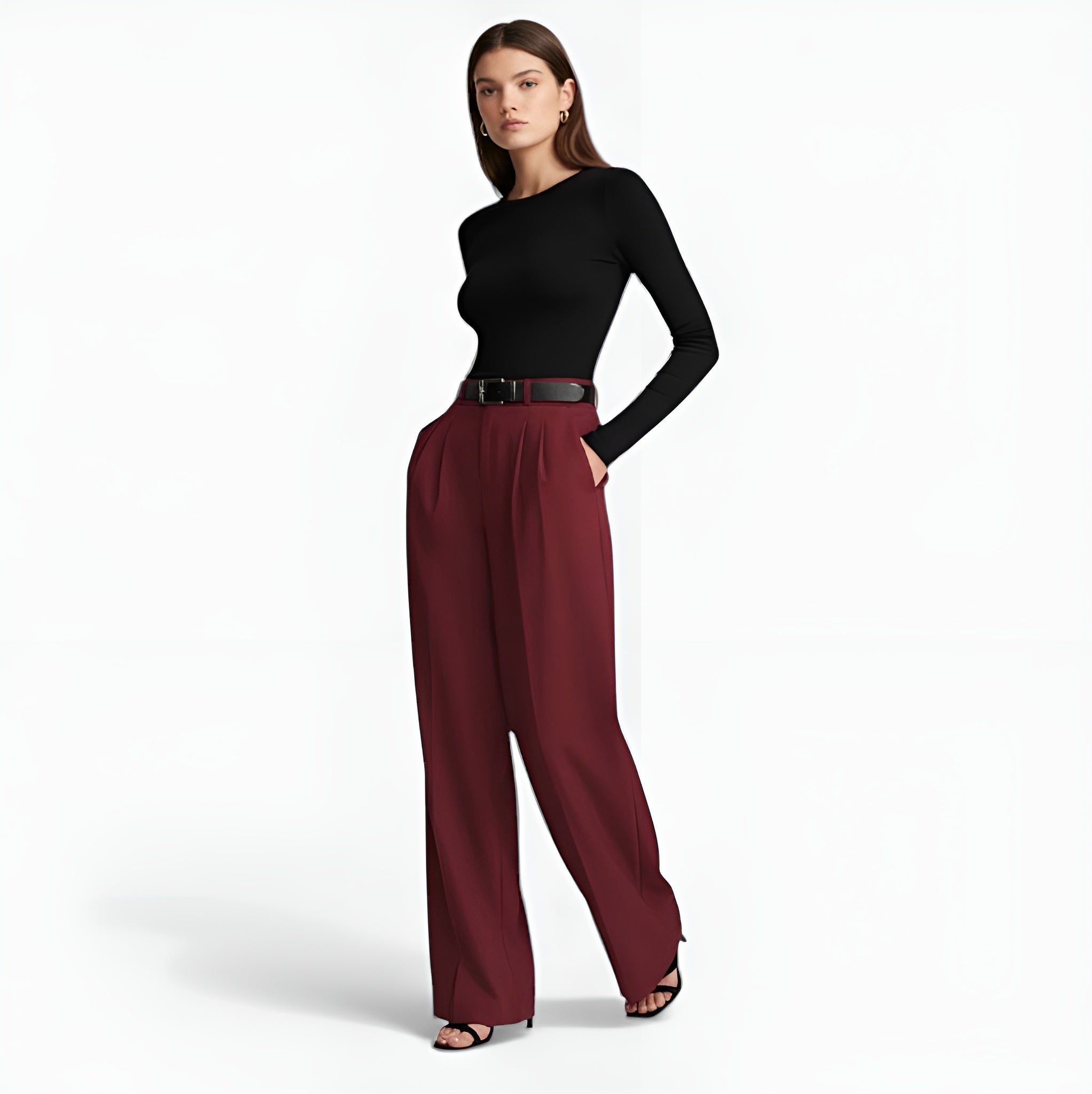 Monvéline | Women’s Slim-Fit Pleated Trousers