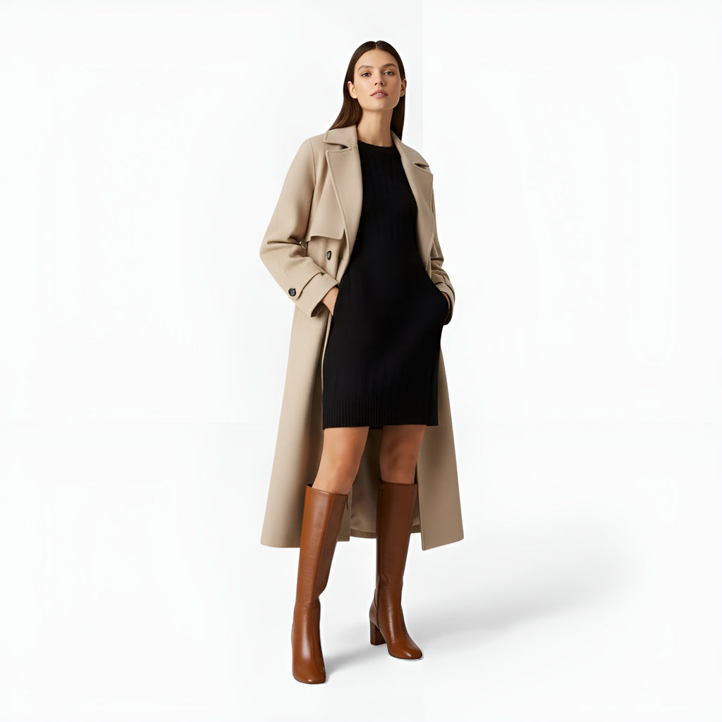 Monvéline | Women’s Leather Boots – Knee-High Sculpted Elegance