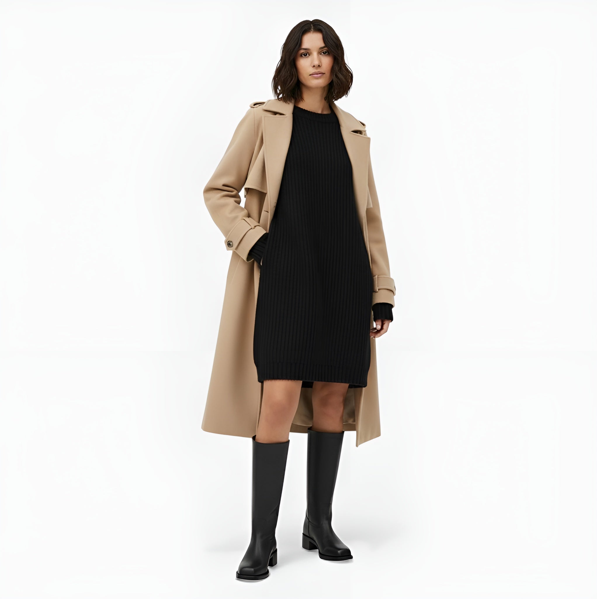 Monvéline | Women’s Knee-High Leather Boots – Classic Silhouette