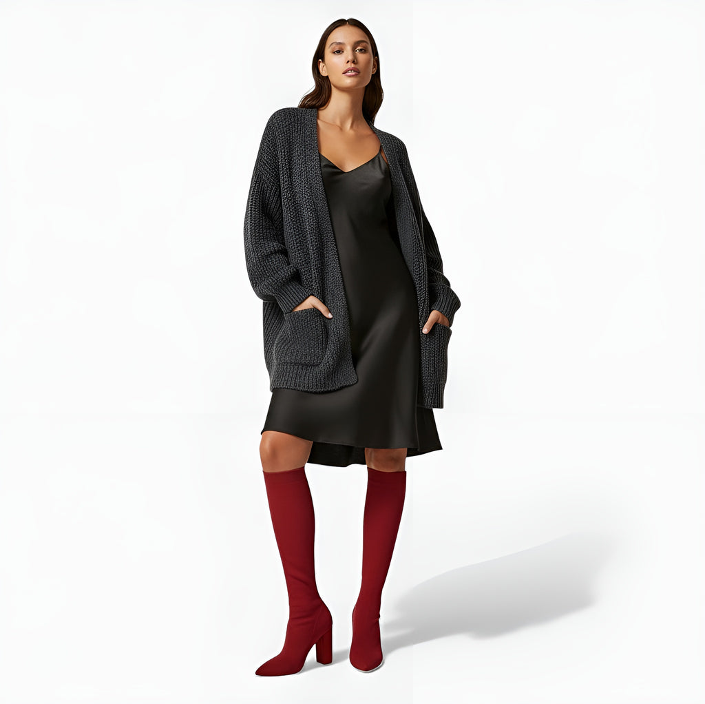 Monvéline | Women’s Knee-High Sock Boots – Refined Contour Fit