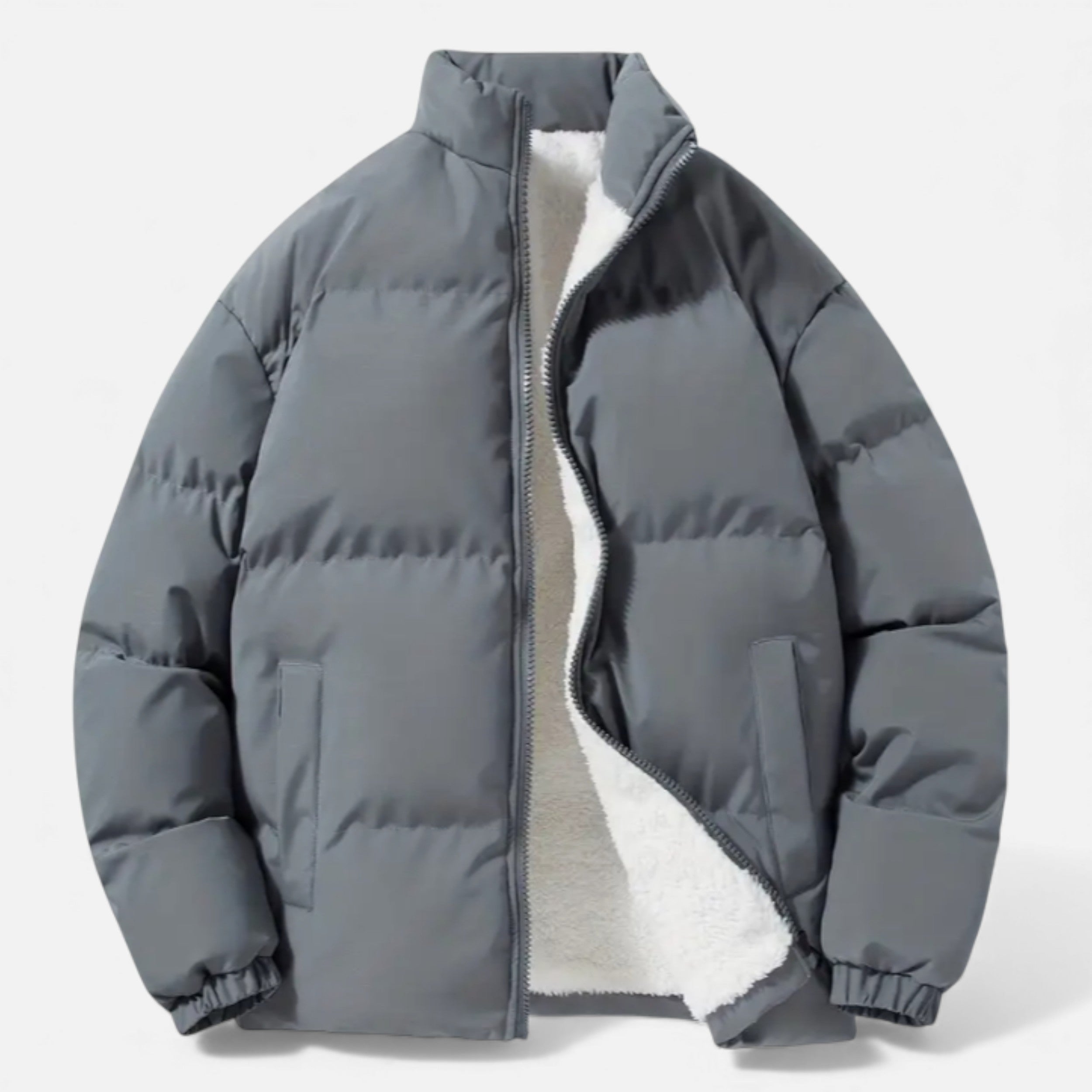 Monvéline | Men’s Sleek Grey Zip Jacket