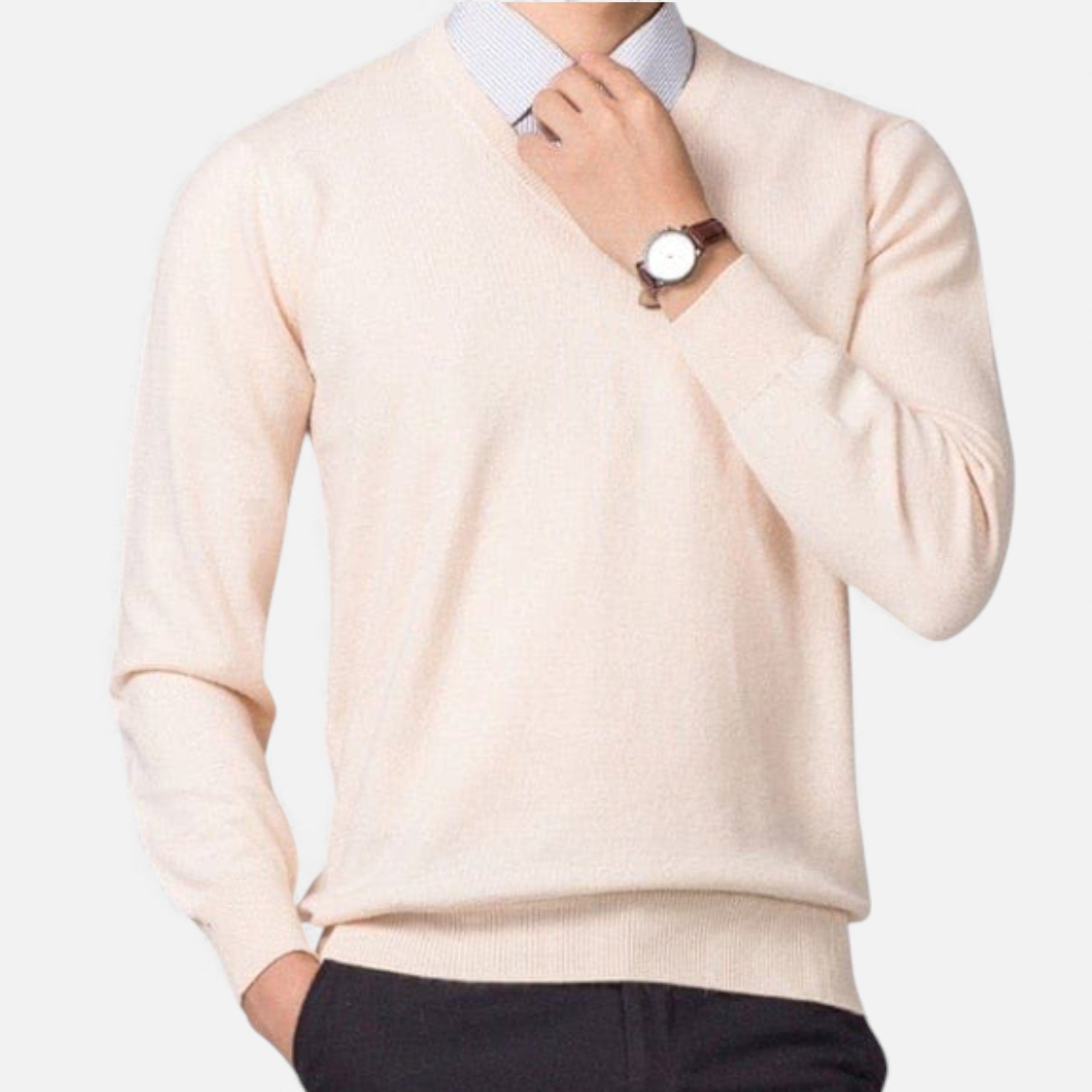 Monvéline | Men’s V-Neck Cashmere Sweater
