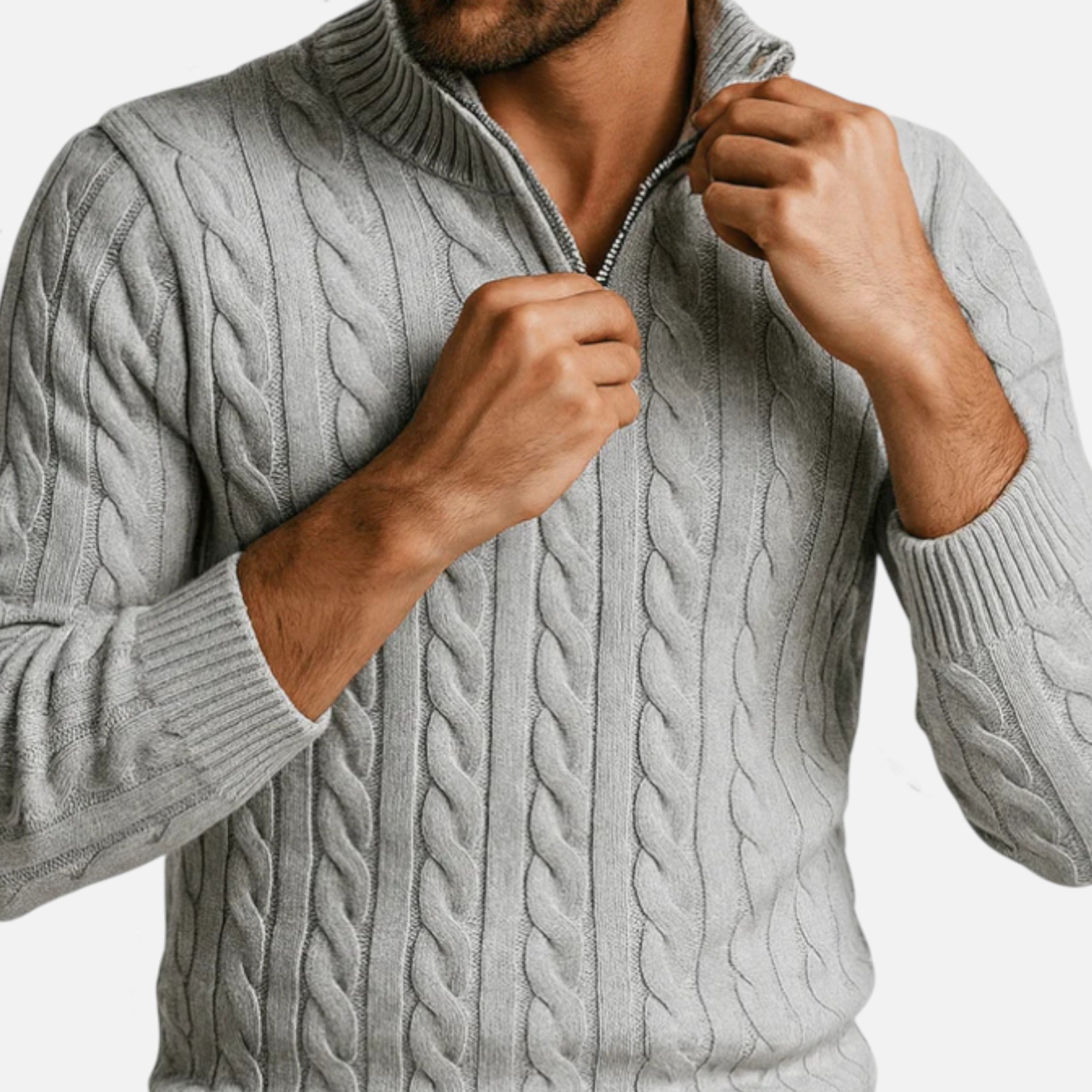 Monvéline | Men’s Half-Zip Sweater – Heritage Cotton Comfort