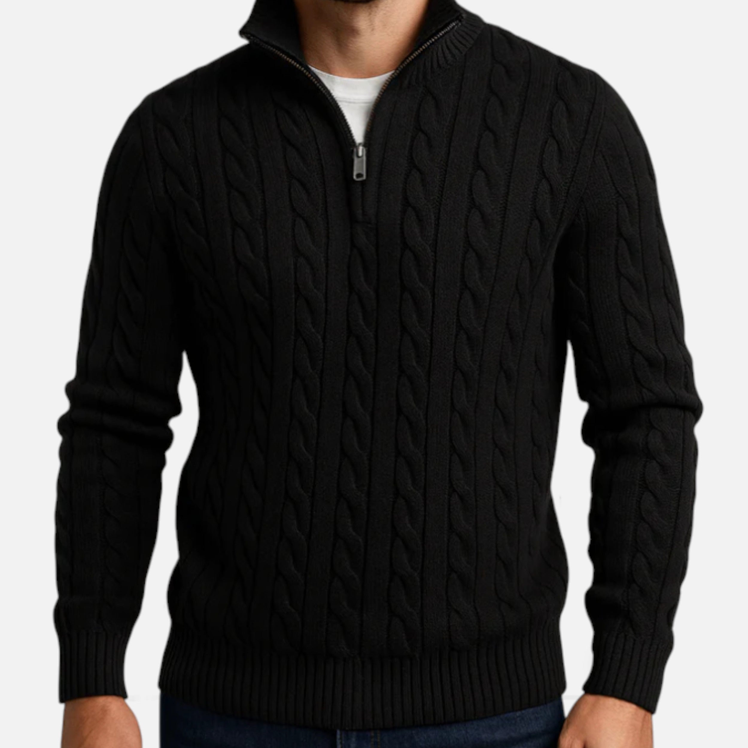 Monvéline | Men’s Half-Zip Sweater – Heritage Cotton Comfort
