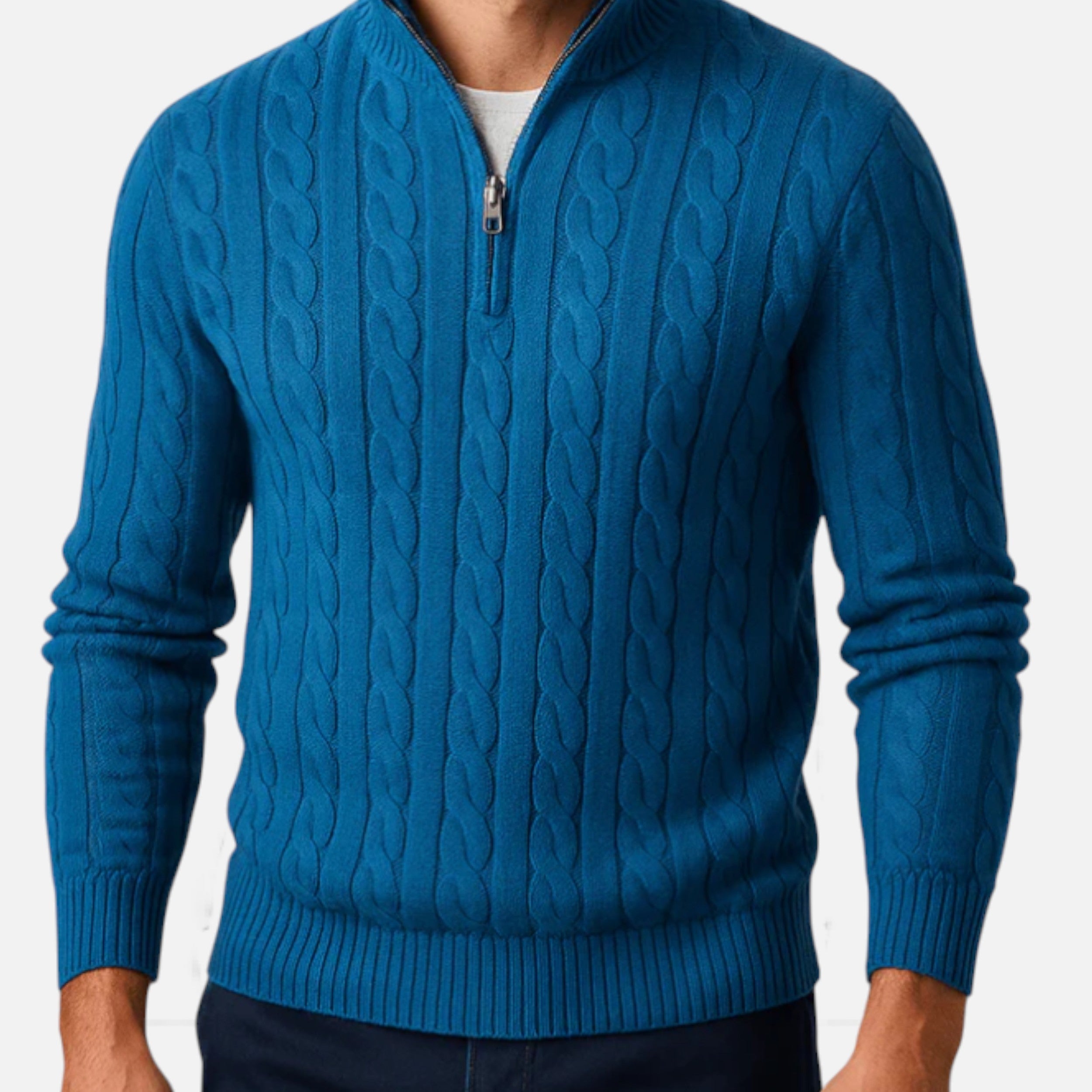 Monvéline | Men’s Half-Zip Sweater – Heritage Cotton Comfort