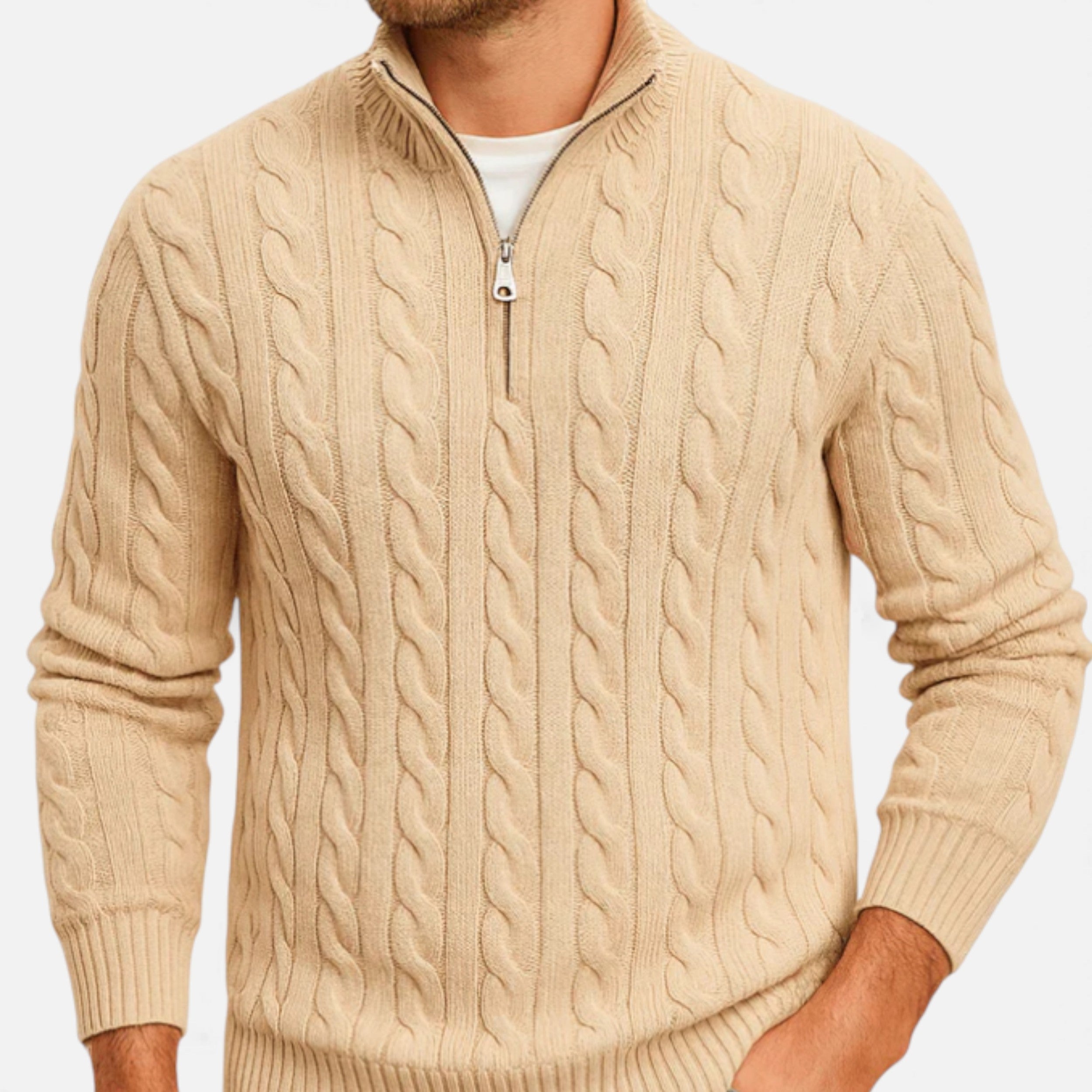 Monvéline | Men’s Half-Zip Sweater – Heritage Cotton Comfort