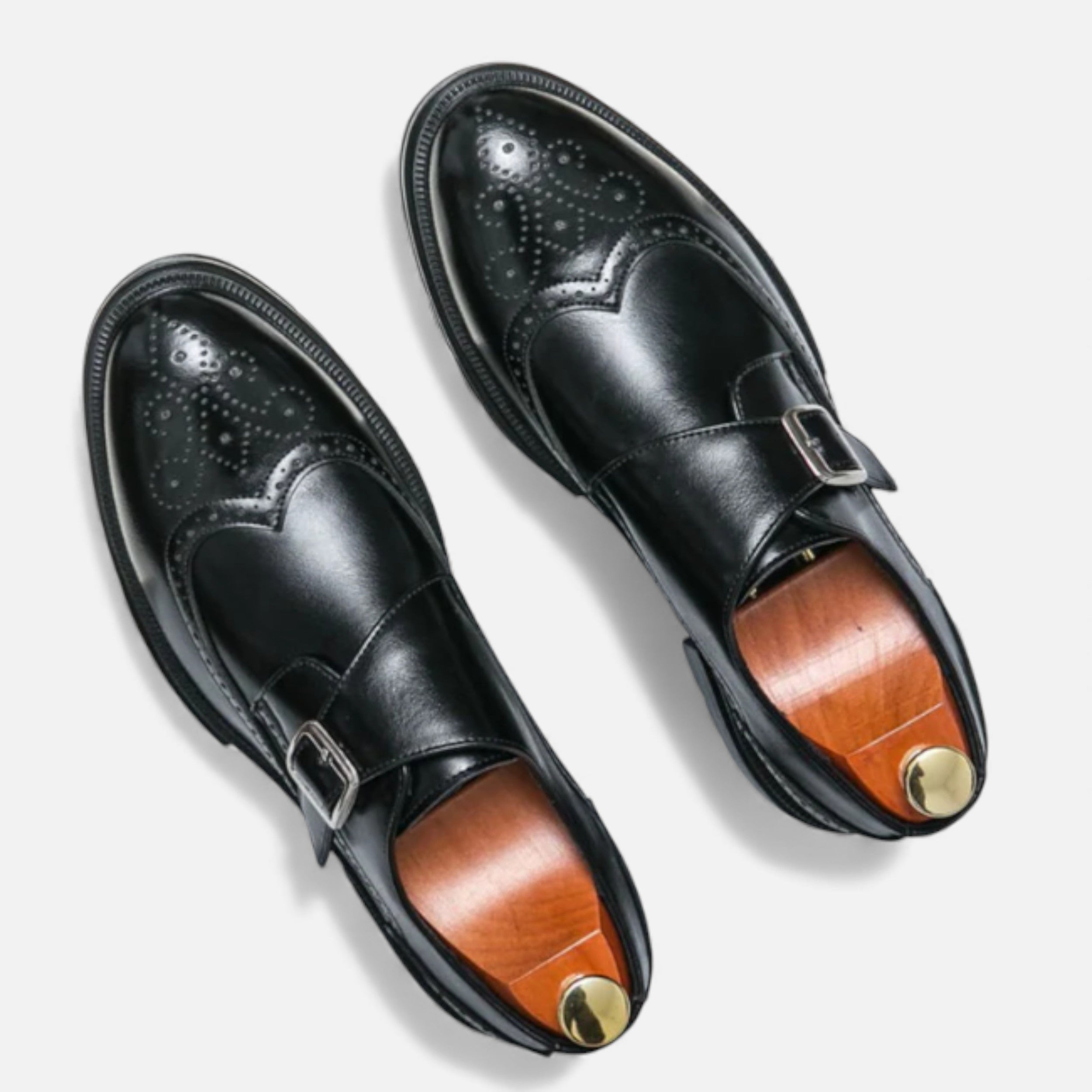 Monvéline | Men’s Monk Strap Brogue Oxfords
