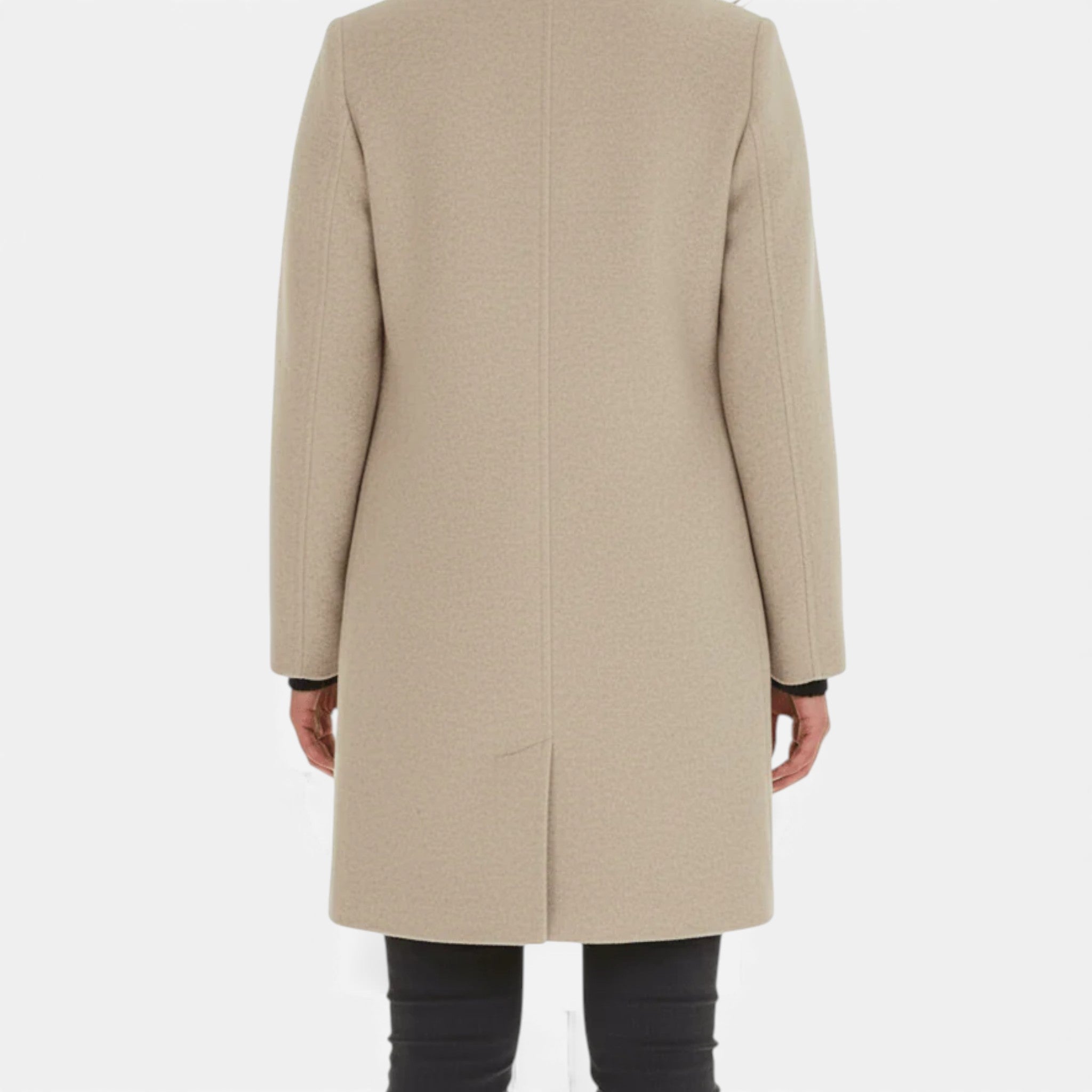 Monvéline | Women’s Wool Blend Coat with Stand Collar