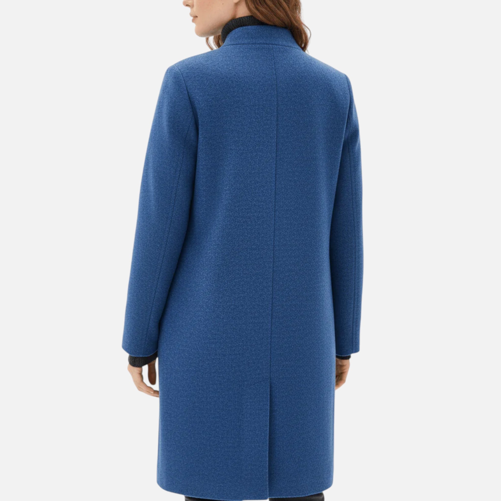 Monvéline | Women’s Wool Blend Coat with Stand Collar
