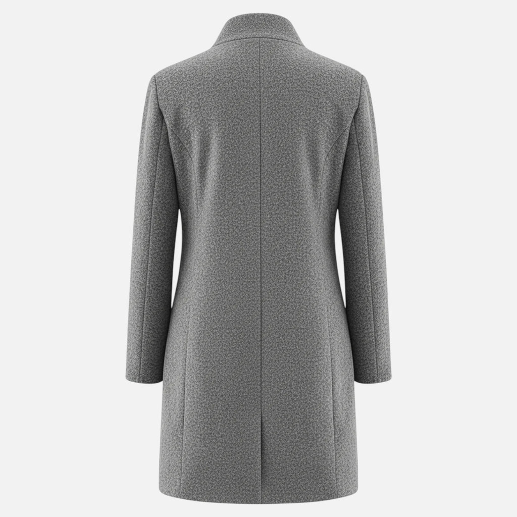 Monvéline | Women’s Wool Blend Coat with Stand Collar