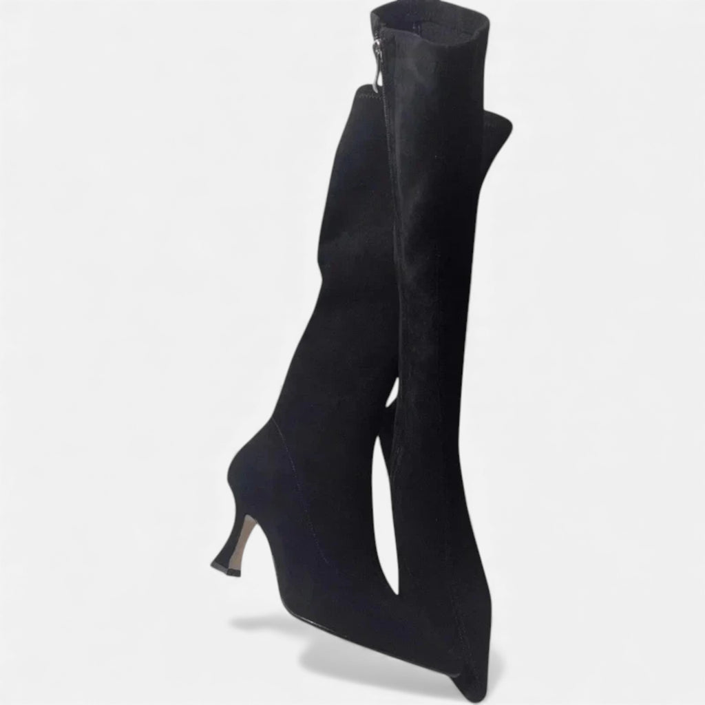 Monvéline | Women’s Suede Thigh-High Boots – Heritage Elegance