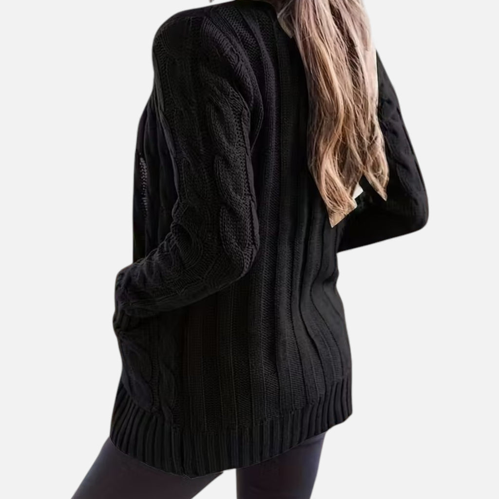 Monvéline | Women’s Cable Knit Cardigan – Heritage Soft-Touch Warmth