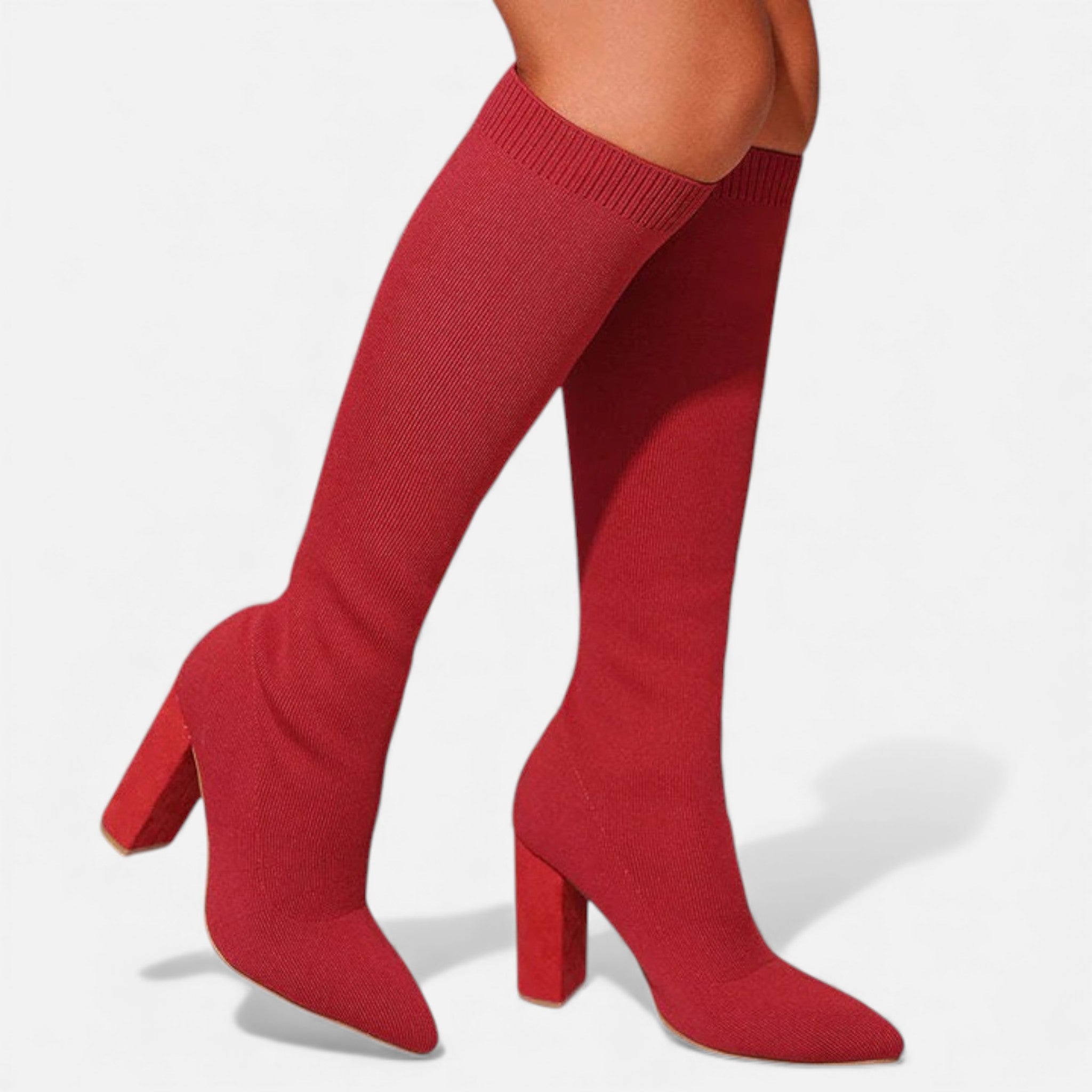 Monvéline | Women’s Knee-High Sock Boots – Refined Contour Fit