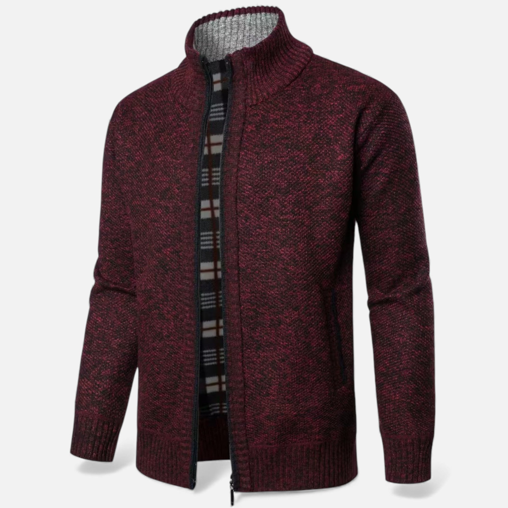 Monvéline | Men’s Casual Cardigan – Stand-Collar Knit Comfort