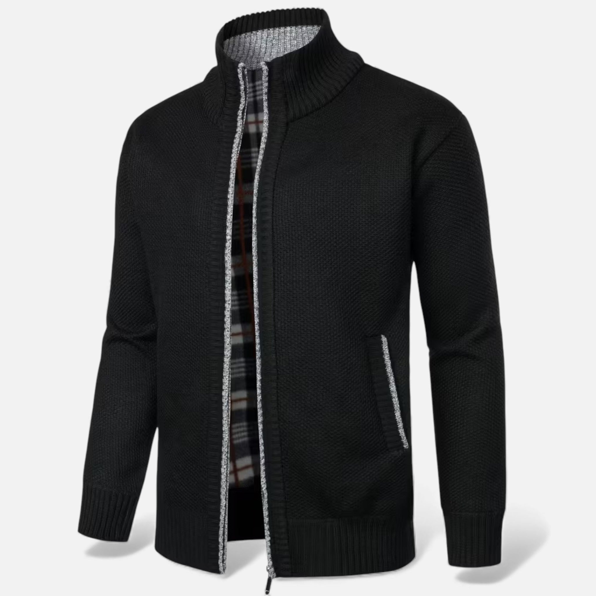 Monvéline | Men’s Casual Cardigan – Stand-Collar Knit Comfort