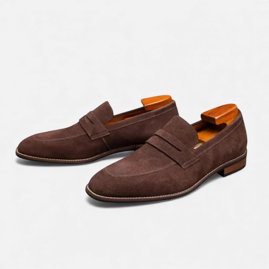 Monvéline | Men’s Suede Heritage Penny Loafers