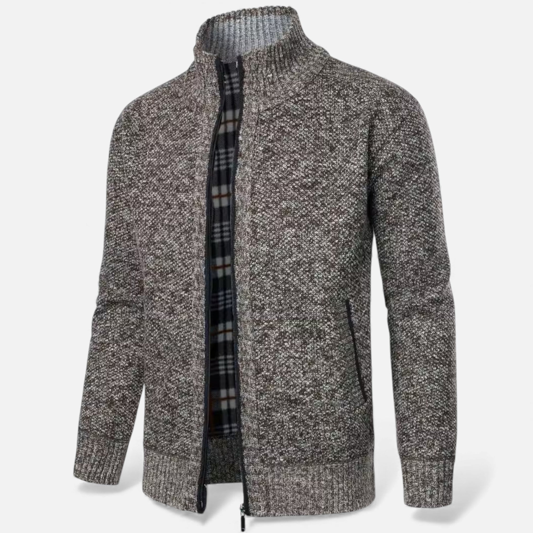 Monvéline | Men’s Casual Cardigan – Stand-Collar Knit Comfort