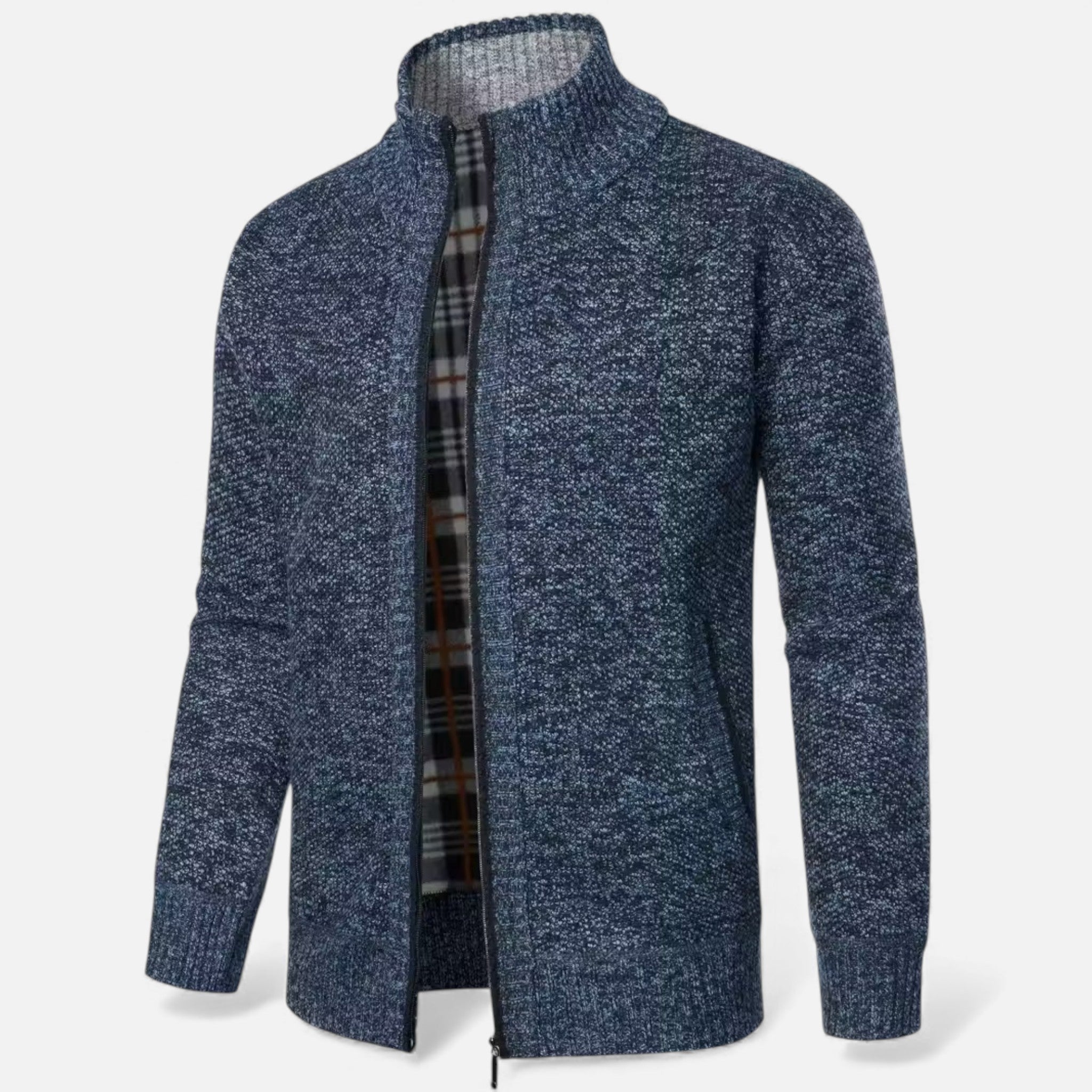 Monvéline | Men’s Casual Cardigan – Stand-Collar Knit Comfort