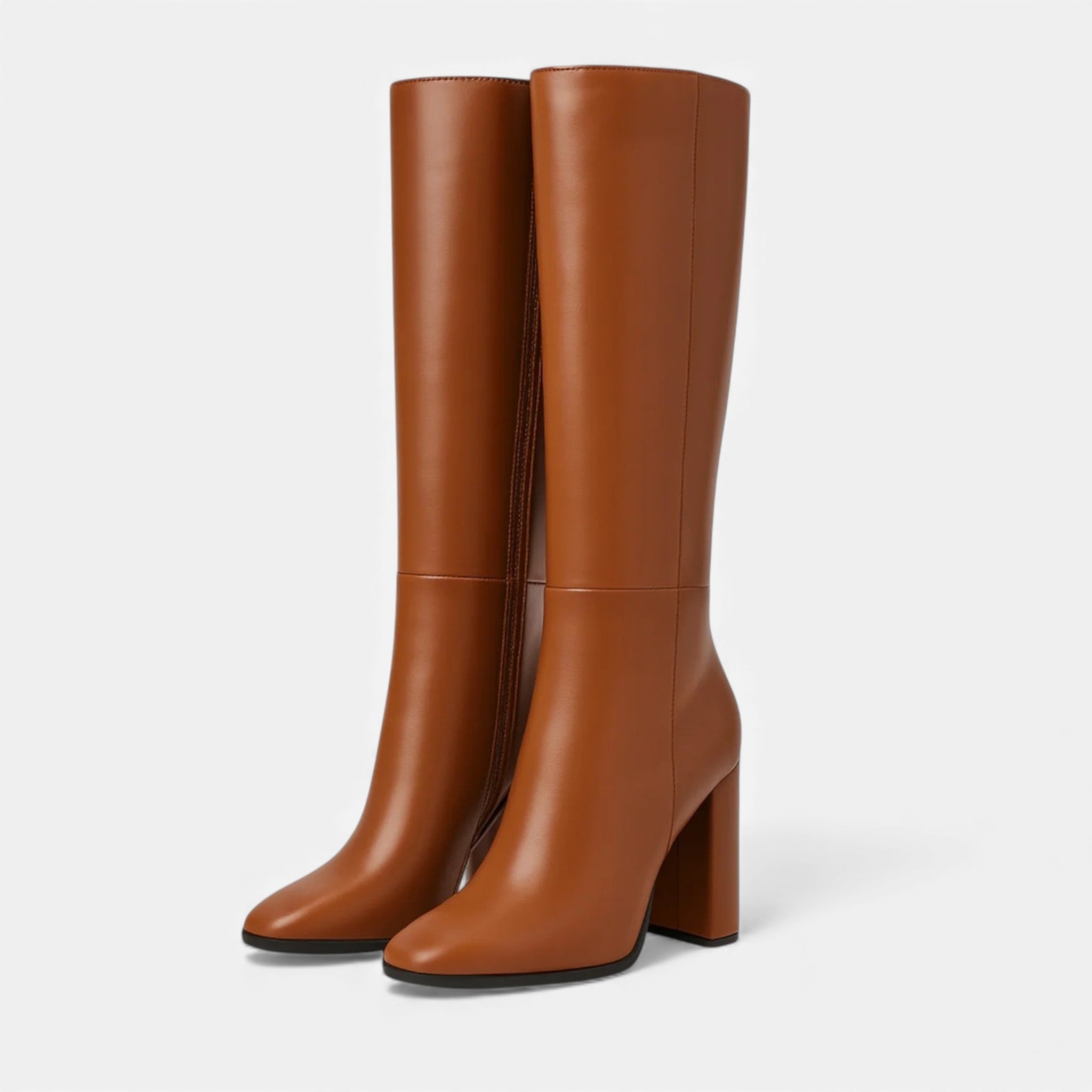 Monvéline | Women’s Leather Boots – Knee-High Sculpted Elegance
