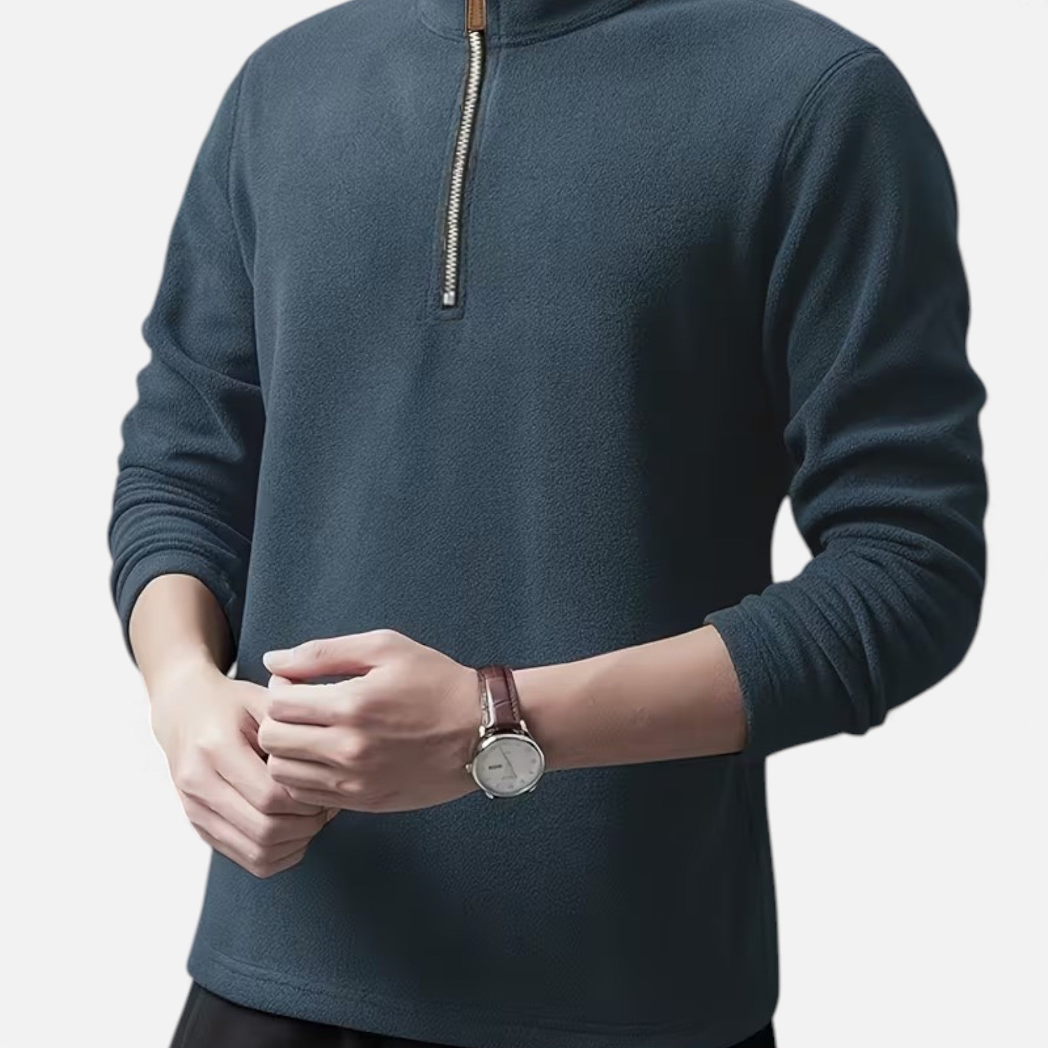 Monvéline | Men’s Lamb-Fleece Sweatshirt – Heritage Stand Collar